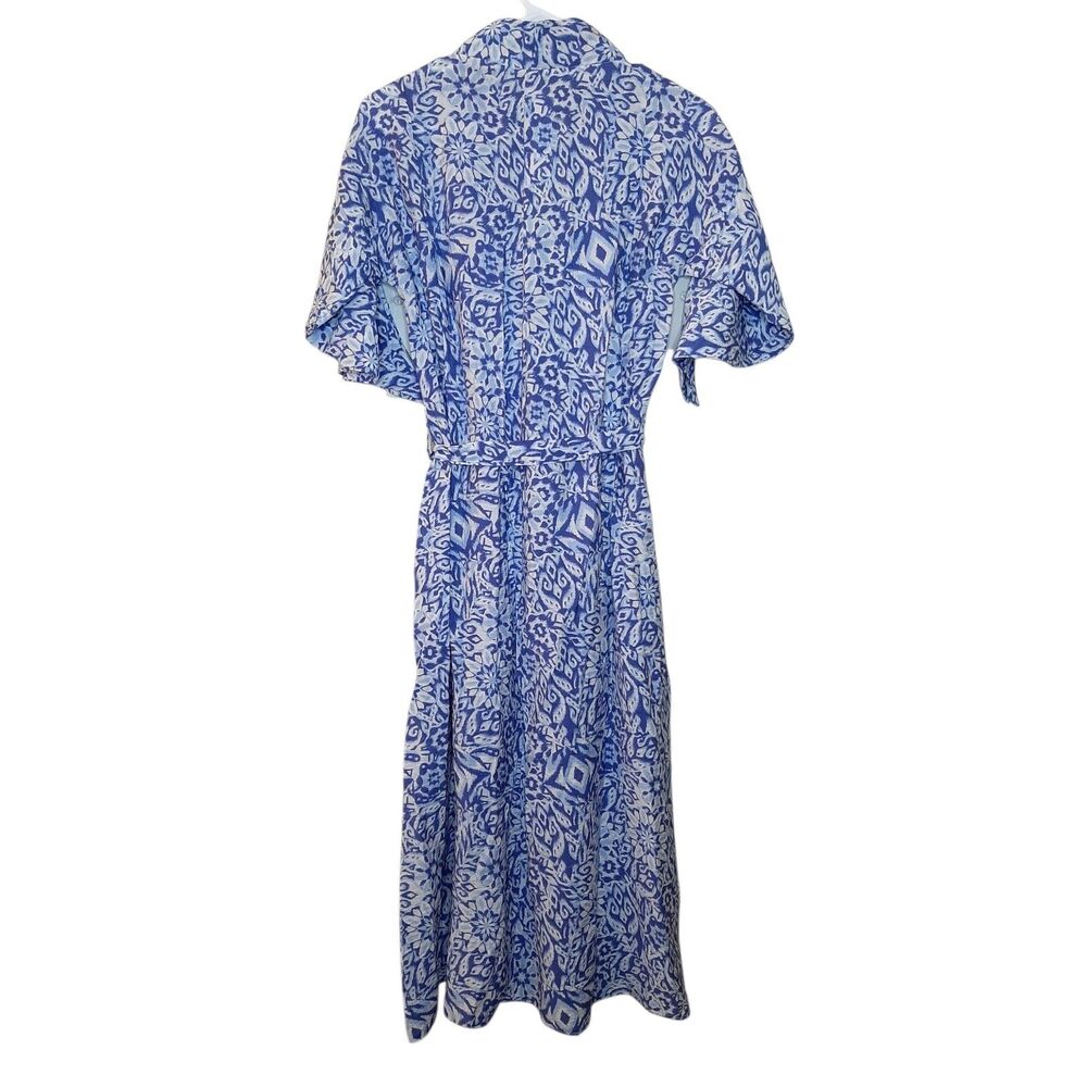 NEW Vool Style Summer Dress Blue Women Size S Button Up Shirt Dress Pleated - Picture 8 of 10